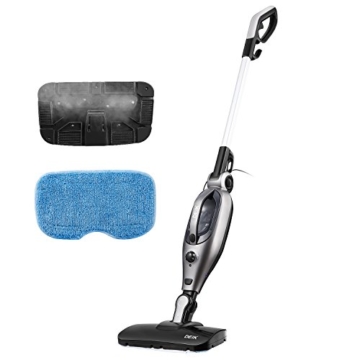 Deik Dampfreiniger, Praktischer 2-in-1 Dampfbesen für hygienische und gründliche Sauberkeit, ideal geeignet für Hartböden und Teppiche, Schwarz - 2