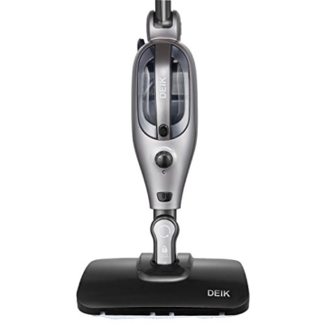 Deik Dampfreiniger, Praktischer 2-in-1 Dampfbesen für hygienische und gründliche Sauberkeit, ideal geeignet für Hartböden und Teppiche, Schwarz - 3